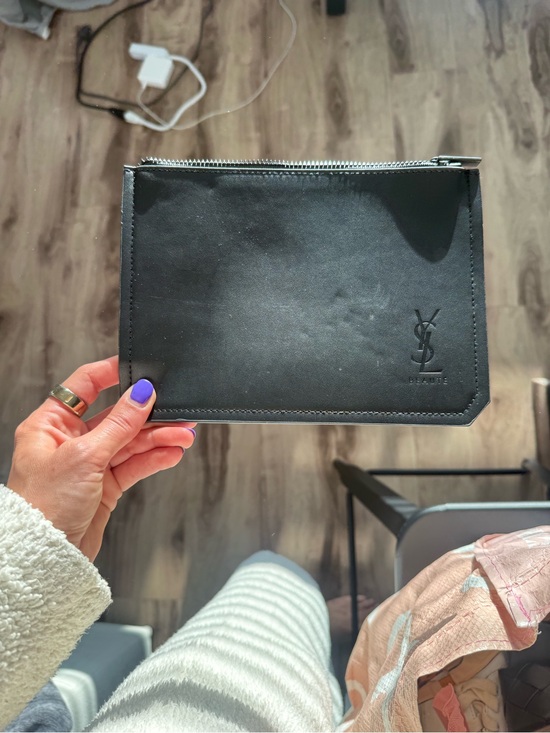Yves Saint Laurent Handbags - Yves Saint Laurent Black Leather Zip Wristlet Clutch